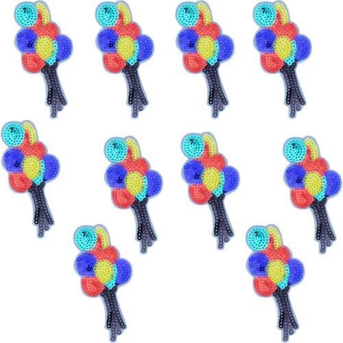 10PCS Sequin Balloon Patches for Clothes Iron on Applique Embroidered Patch for Shoes Embroidery Sew Accessories for Jeans DIY