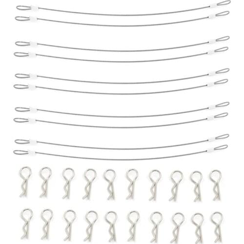 10Pcs RC Car Body Shell Clips R Pins Anti-Lost Rope for 1/10 1/8 Axial SCX10 Traxxas Trx4 Tamiya RC4WD HSP HPI RC Car