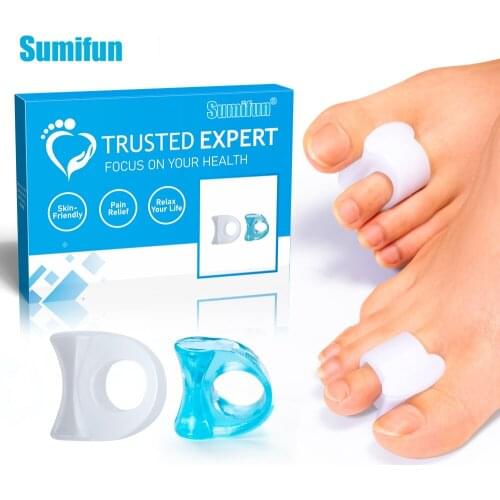 12pcs Blue White Soft Silicone Gel Hallux Valgus Bunion Spacers Overlapping Thumb Corrector Toe Separator Foot Care Tool Support