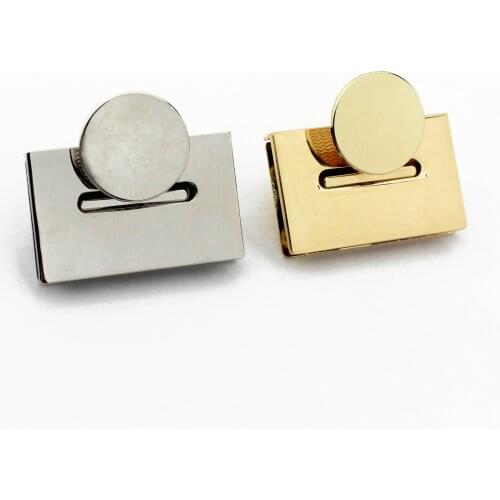 1x Metal Rectangle Push Lock Turn Lock Bag Briefcase Spring Lock Snap Decorative Clasps Closure Leather Craft Hardware Accessory