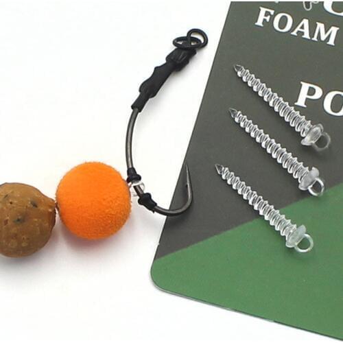 20PCS Pop Up Boilie Screw Peg with Ring Swivel D-Rig Chod Rig Terminal Tackle Bait Holder Screw Carp Fishing Accessories