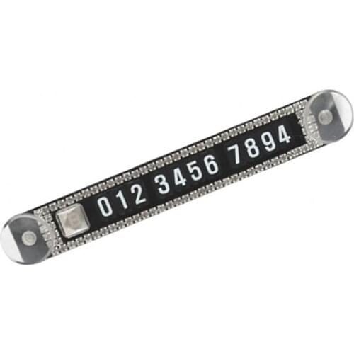 60% Dropshipping!!Rhinestone Sucker Car Temporary Stop Magnetic Phone Number Parking Card Plate