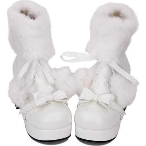 Angelic imprint Lolita styles mori girl Ankle Boots Chunky Heel Sweet High Heels Lolita Shoes Size 35-46 8588