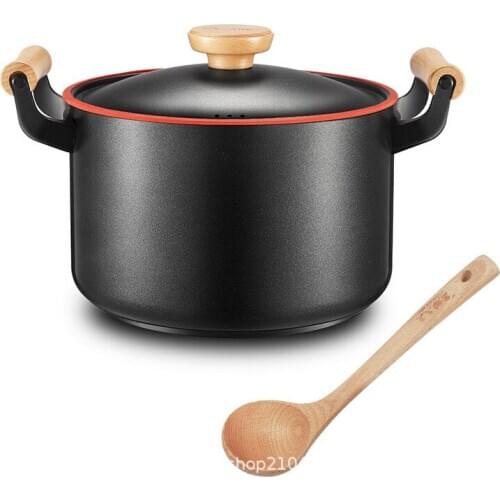 Cast iron pot soup pot household multi-function non-stick cooker cooker induction cooker universal compound bottom binaural soup