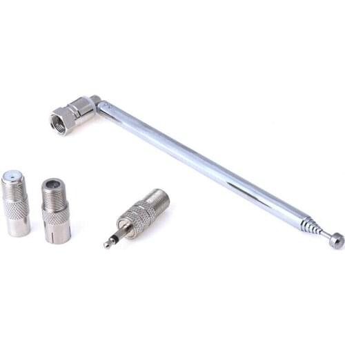 Hot sale 3.5mm F Type Radio Telescopic Aerial Expansion Antenna 76cm Radio Telescope Antenna 7 Section With 3 Adapter