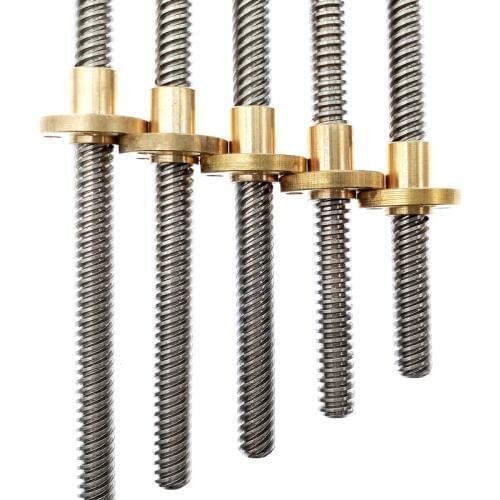 Lead Screw T8 400mm Linear Guide 3D Printers Parts helical pitch 1mm 2mm 4mm 8mm 10mm 12mm 14mm Trapezoidal Screws with nut