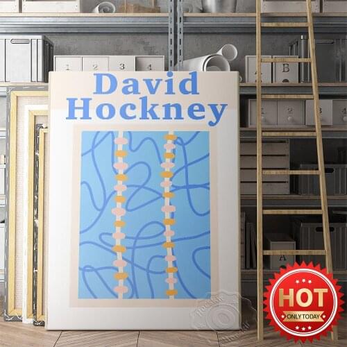 David Hockney Art Poster, Vintage Exhibition Canvas Prints, Abstract Artwork Painting Wall Picture, Living Room Wall Art Decor