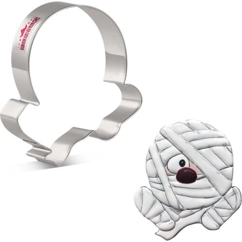 KENIAO Mummy Cookie Cutter For Halloween Party - 10 x 9.1 CM - Biscuit / Fondant / Pastry Cutter - Stainless Steel