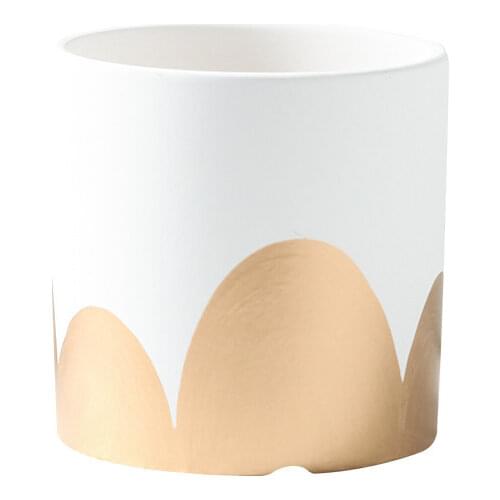 Ceramic round hand-painted flowerpot with tray cactus succulent green foliage plant pot Nordic cylindrical flowerpot