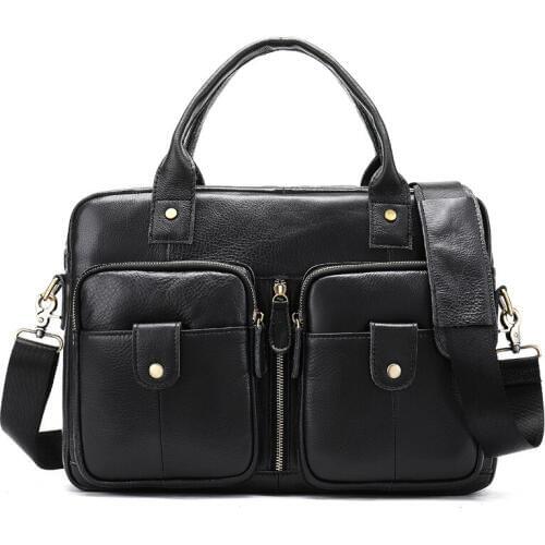 Leather Briefcases Men Leather Man Bag Cross Section mens Fashion Casual Shoulder Bag Motorcycle Retro Package Briefcase