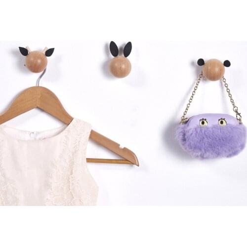 INS Fashion BUNNY Bear Deer Original Wooden Wall Hook Handmade Childrens Room Nursery Decoration Design Nordic Style 4.8cm Size