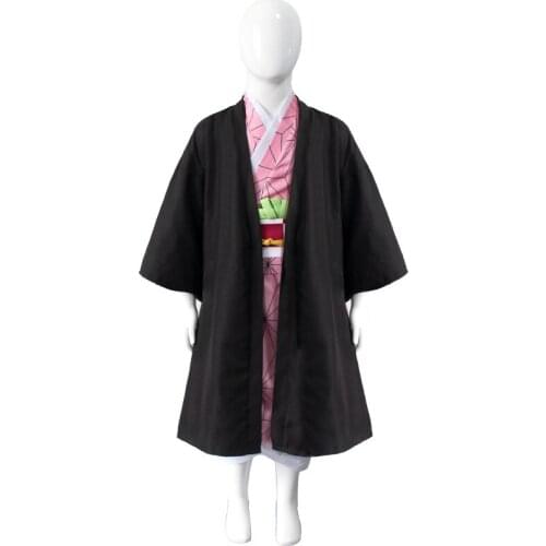 Summer Casual Cool Streetwear Demon Slayer Kimetsu No Yaiba Tanjiro Kamado Cosplay Kids Anime Kimono Sets Halloween Costume