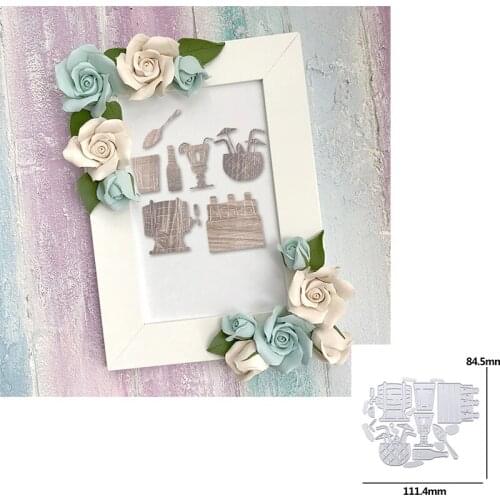 Teacup Drink Wine Glass Metal Cutting Die For DIY Scrapbook Cutting Die Paper Cards Making Embossed Decorative Craft Die Cut New