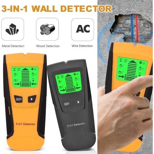 Vastar 3 In 1 Metal Detector Find Metal Wood Studs AC Voltage Live Wire Detect Wall Scanner Electric Box Finder Wall Detector
