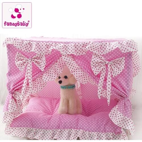 Pet Supplies Pet Nest Fresh Dot Bed Set Cushion Dog Bed Cat Nest Princess Bed