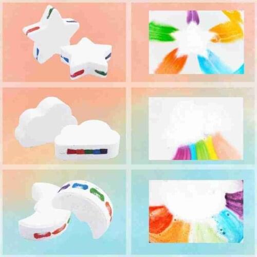 Natural Skincare Cloud Rainbow Bath Salt Exfoliating Moisturizing Bubble Bath Bombs Ball Essential Supplies