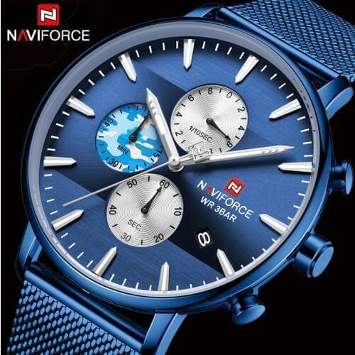 NAVIFORCE Top Luxury Brand Fashion Mens Watches Luminous Chronograph Waterproof Quartz Wristwatch Male Clock Relogio Masculino