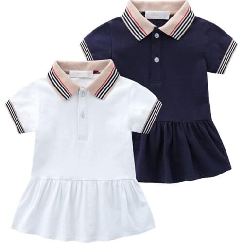 New 2021 summer kids clothes striped short-sleeved cotton baby girl princess dress