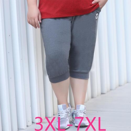 New summer plus size shorts for women large casual loose elastic waist womens sports shorts gray black 3XL 4XL 5XL 6XL 7XL