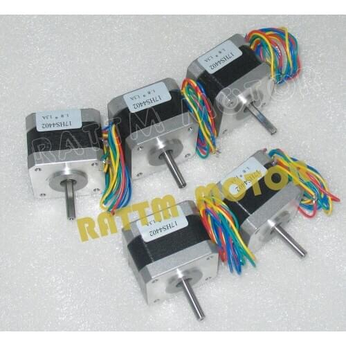 New products!!! 5PCS Nema17 CNC Stepper Motor 40mm/ 58 Oz-in / 1.3A CNC stepper motor stepping motor 4lead wrie
