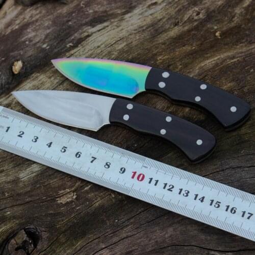 LDT Knives Mirror 440 Blade Wood Handle Straight Knives Camping Tactical Knife Pocket Ridge EDC Survival Hunting Tools