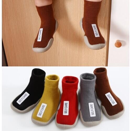 Baby Boy Girl Shoes Winter Spring Warm Infant Nonslip Sock Kid Soft Rubber Sole Sock Toddler Shoes Anti-slip Floor Socks Shoes