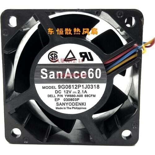 Original 9G0612P1J0318 12V 2.1A 6038 6CM industrial server chassis cooling fan
