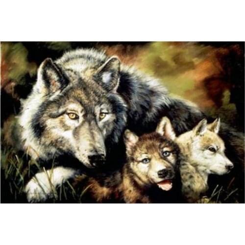 Full square Diamond embroidery Wolf diy 5d Diamond Painting cross stitch animal Icon rhinestone pattern Home decoration stickers
