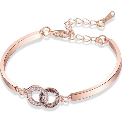 Supply Concentric Circle Titanium Steel Gold-plated Bracelet Ladies Jewelry Charm Diamond Bracelet