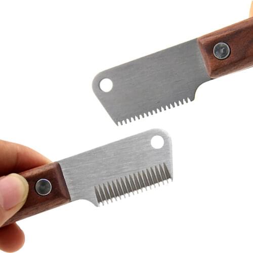 Professional Dog Comb Stainless Steel Wooden Handle Stripping Knife Dog Cat Pet Hair Remover Pluck Excess Undercoat Accessories