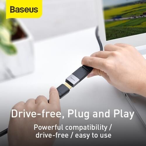 Baseus HDMI Signal Extender 30m Transimission 4K HD Drive-free HDMI Signal Extender Compatible with Windows/Mac OS/Linux