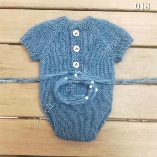 Newborn Photography Props, Newborn Headband & Pants skirt Bodysuit Hand-woven