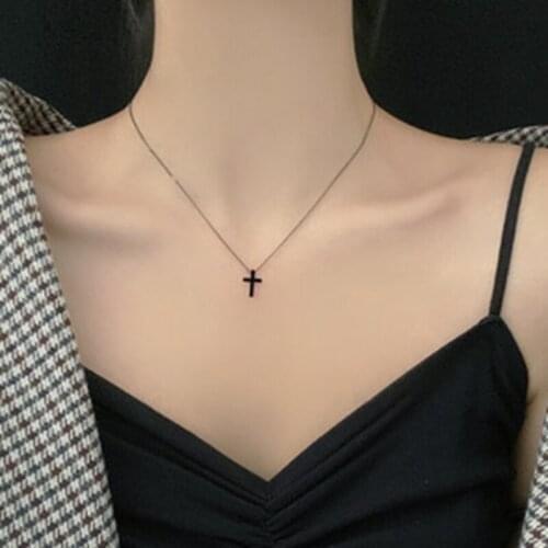 S925 3 Pcs/Lot Fashion Simple Cross Pendant chain female tide light luxury Fashion Necklaces
