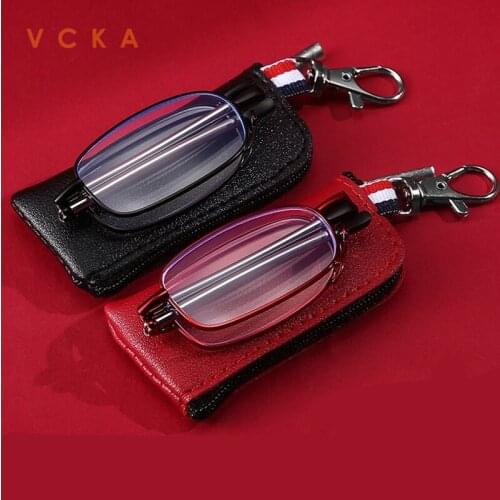 VCKA Folding Reading Glasses Men Women Portable Spectacles Spectacles Frame alloy Eyewear +1.0 +1.5 +2.0 +2.5 +3.0 +3.5 +4.0