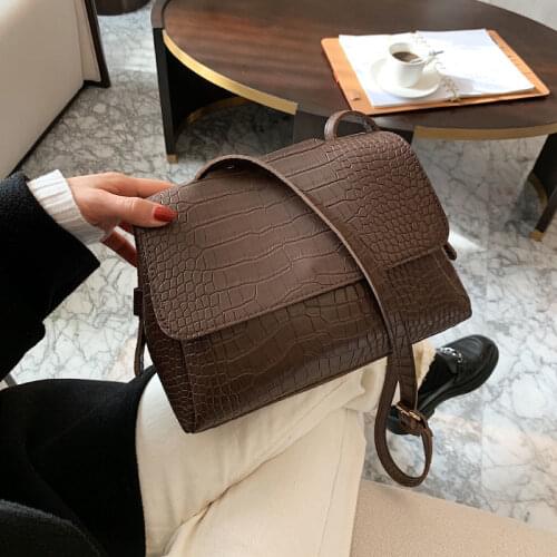 Shoulder Bag Female Crossbody Bag Women Handbag Purse Designer Retro Texture Fashion 2021 New Trend PU Leather Crocodile Pattern