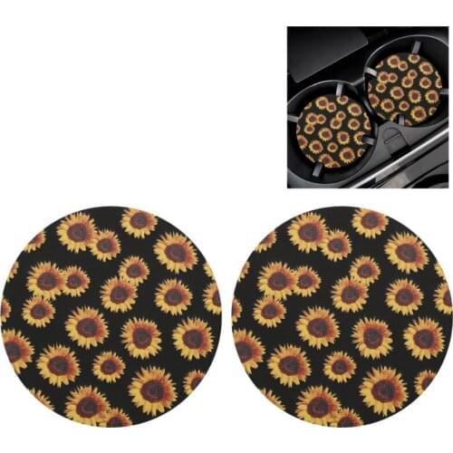 All Purpose Car Coasters Personalized Design Cup Holder Mat Auto Accessories for Women Men Friends