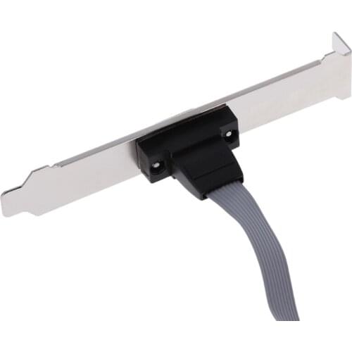 W3JD Serial 9 pin DB9 RS232 Motherboard Com Port Ribbon Cable Connector Bracket New