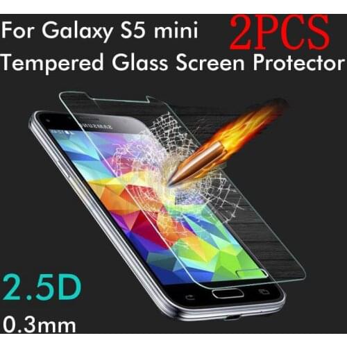 2PCS Tempered Glass For Samsung Galaxy S5 mini Screen Protector protective film For G8000 glass