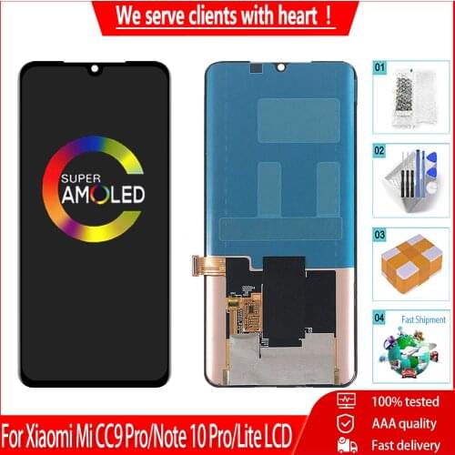 6.47" Original For Xiaomi Note 10 Pro LCD Display Touch Screen Assembly For Xiaomi CC9 Pro Display MI Note 10 Replacement Parts
