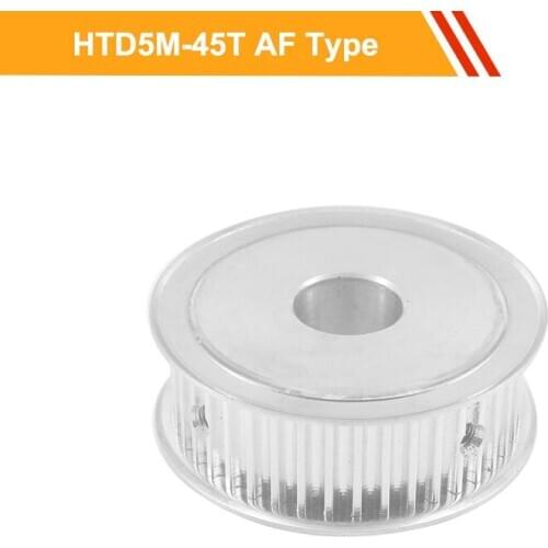 5M 45T Timing Pulley HTD5M Type Aluminium CNC Pulley Wheel 16mm/21mm Belt Width 8/10/12/16/17/20mm Bore Transmission Pulley