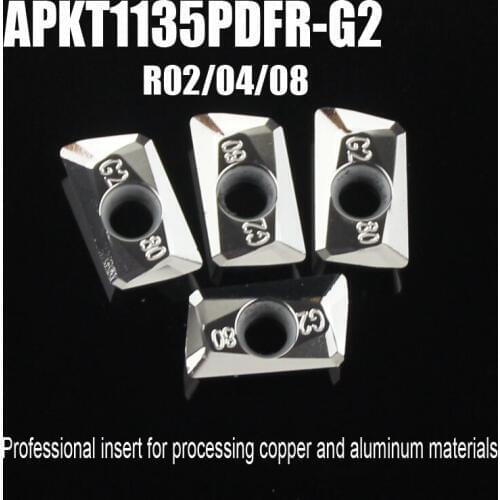 10pcs APKT1135 PDFR G2 R02 R04 R08 Aluminum cutter blade Insert Mill Tool Cutting turning tool CNC Tools TIN Alloy Copper wood