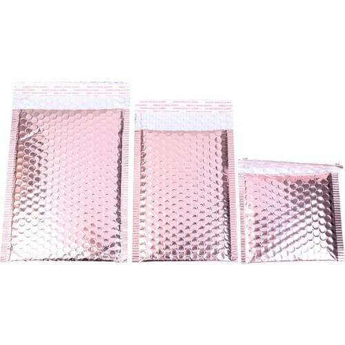10pcs Rose Gold Bubble Envelope Rose Gold Foil Bubble Mailer for Gift Packaging