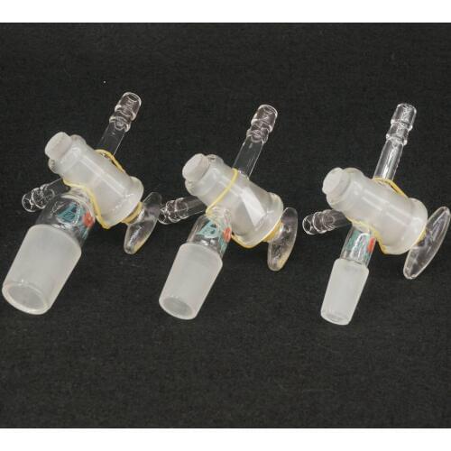 14/23 19/26 24/29 29/32mm Joint T Type Adapter Three-Way Glass Stopcock Lab Ware Teaching