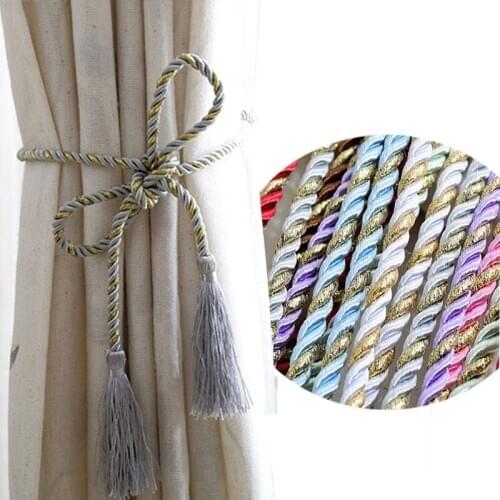 2pcs Colorful Rope Bandage for Window Curtain Tieback Hand-Woven Lanyard Strap Home Decoration Curtain Accessories