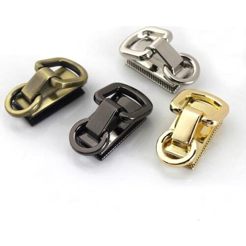 2pcs Leather Craft Bag Strap Metal Gusset Hanger Clamps Bag Side Edge Anchor Link Hardware with Double Rings