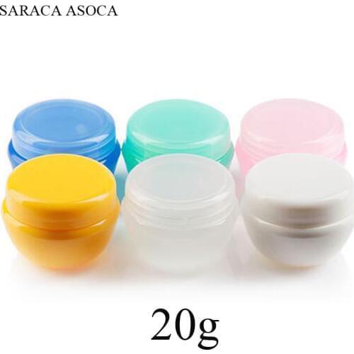 20g Cream Jar Pot Nail Art Makeup Lip Gloss Empty Cosmetic Plastic PP Containers 100pcs/lot