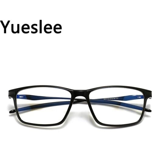 49766 Plastic Titanium Square Glasses Frame Men Women Optical Anti Blue Light Retro Square Fashion Computer Eyeglasses