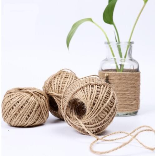 50m*2 Hemp Rope Handmade Accessories Tag Photo Wall Wedding Decor Jute Ribbon Rustic Handcrafted Ornament Wedding Decoration