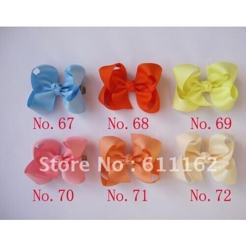 Girls' hair accessories 50pcs Baby Hair bow grosgrain ribbon bows hairband PURE COLORS DH