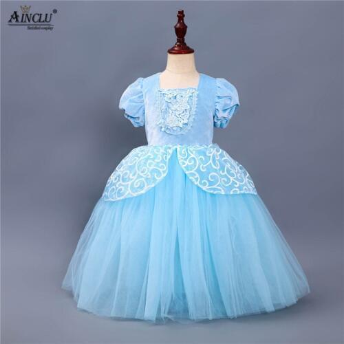 Ainclu Cinderella Dresses For Girls Princess Dress Rapunzel Dress Children Christmas Carnival Costume For Kids Party Dresses